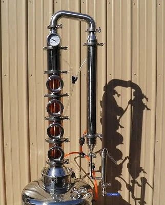 4" Copper and Stainless 4 Bubble Plate Moonshine Still Column