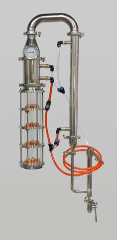 4" Borosilicate Glass Moonshine Still 4 Plate Column with Cooling Kit