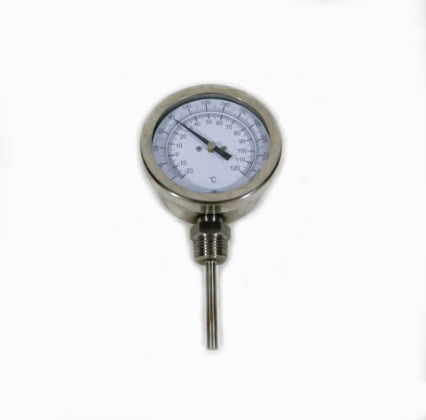 1/2" NPT Bottom Connect Thermometer 3" Dial, 3" Probe 0° to 250°F Commercial Grade