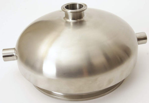 Jacketed Bowl Reducer | Tri Clamp 12" x 1.5" with (2) Female NPT 1/2"