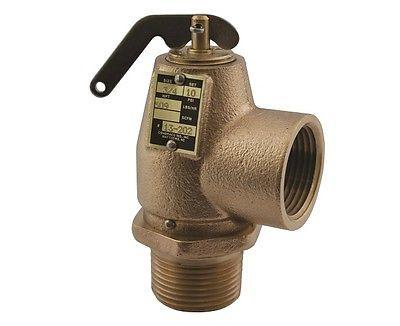 1 1/4" Male x 1 1/4" Female, ASME Low Pressure Steam Safety Valve, Set 5 PSIG