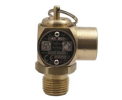 1" Male x 1" Female, ASME Low Pressure Steam Safety Valve, Set 5 PSIG, Bronze