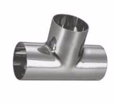 1.5" Straight Weld On Tee, Stainless Steel 304 - Emerald Gold