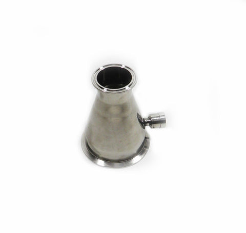 4" to 3" Tri Clamp Reducer with 1/2" Thermo Port