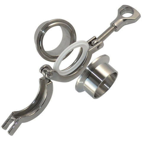 1.5" Tri Clamp, Viton Gasket, Ferrule kit - Emerald Gold
