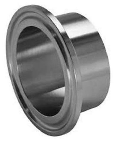 Sanitary Weld On Ferrule, 2" Tri Clamp/Tri Clover Fitting, Stainless Steel 304