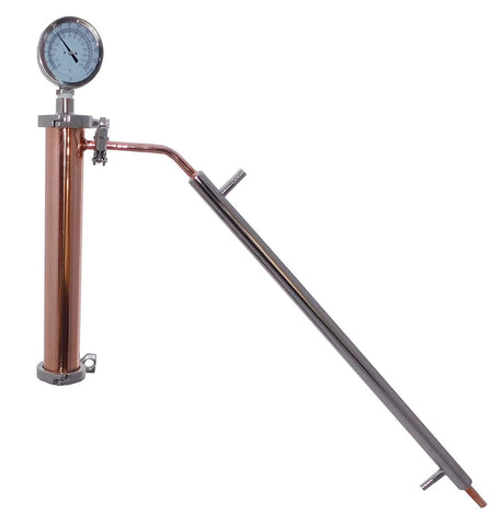 2" Copper and Stainless Pot Still Column & Built in Condenser, Whiskey Column