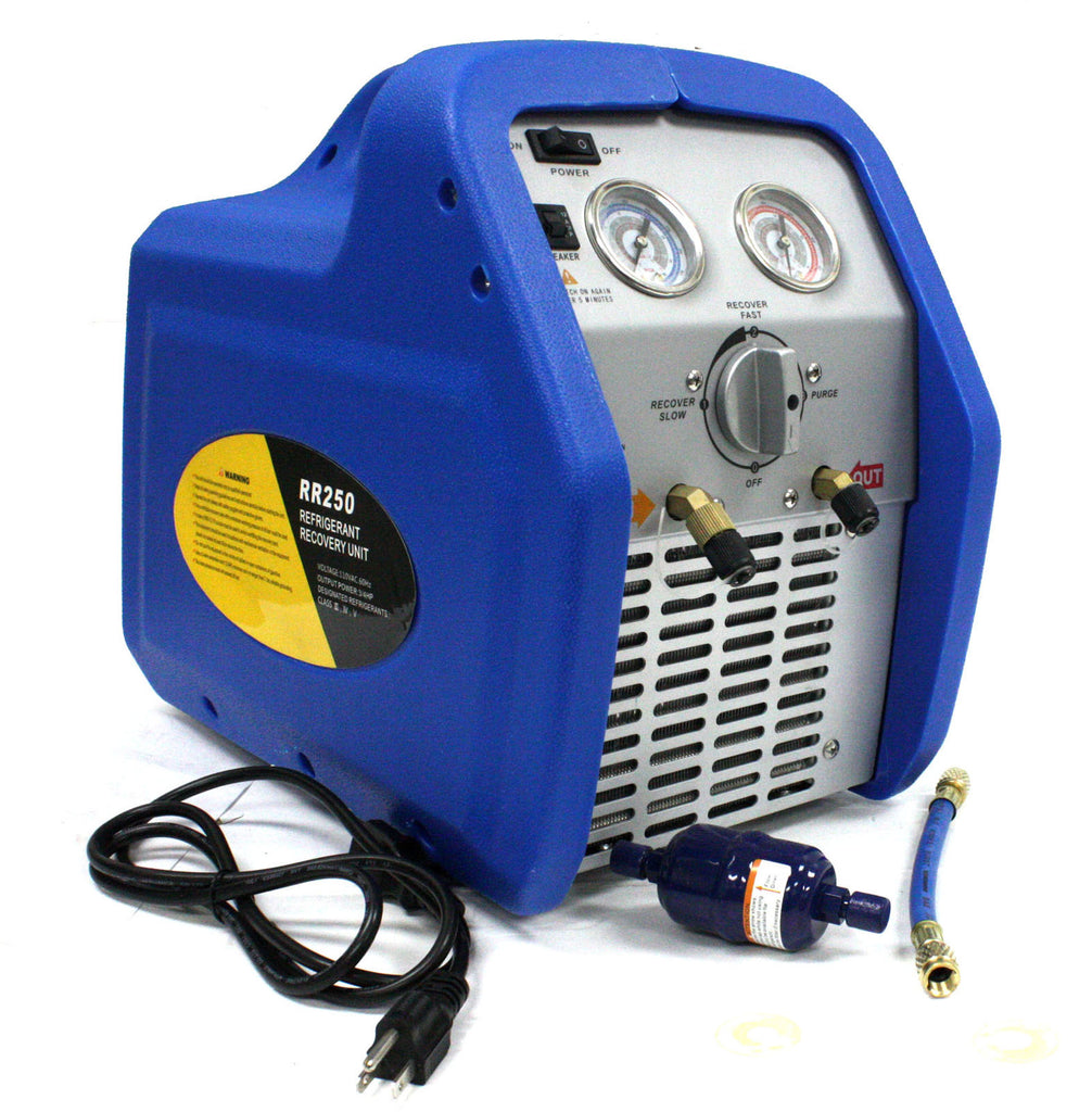 RR250 Portable AC Refrigerant Recovery Machine 3/4 HP 4 R410A HVAC ...